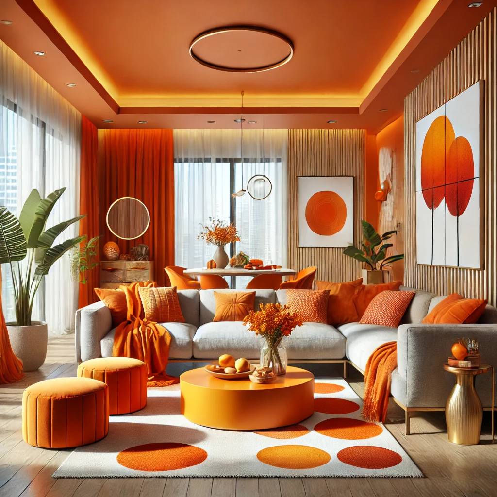 Bold Oranges living room design idea