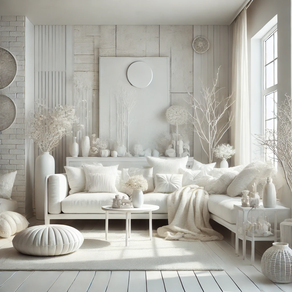 Calming Whites living room design idea