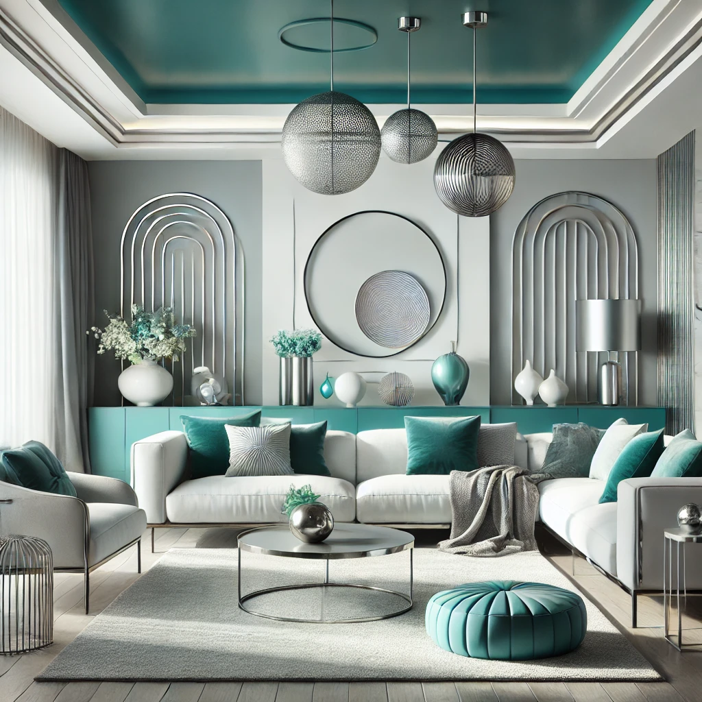 Cool Teals living room design idea