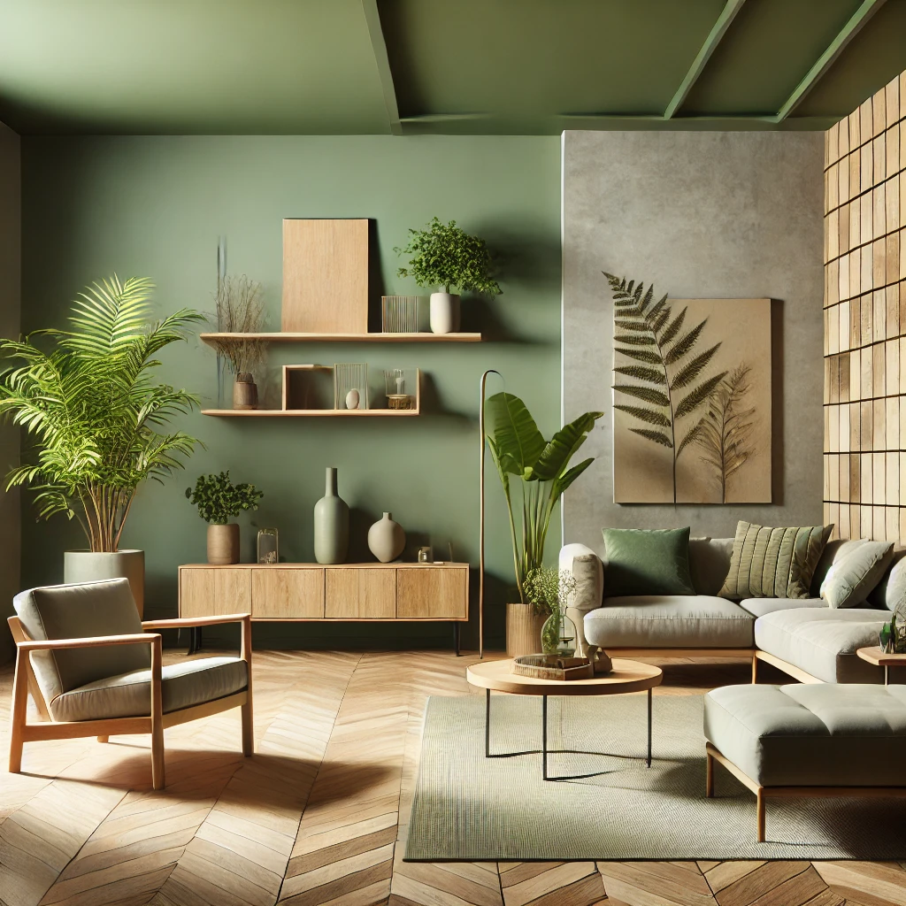 Earthy Greens Living Room Idea