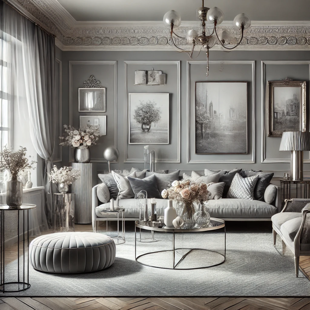 Elegant Grays living room design idea