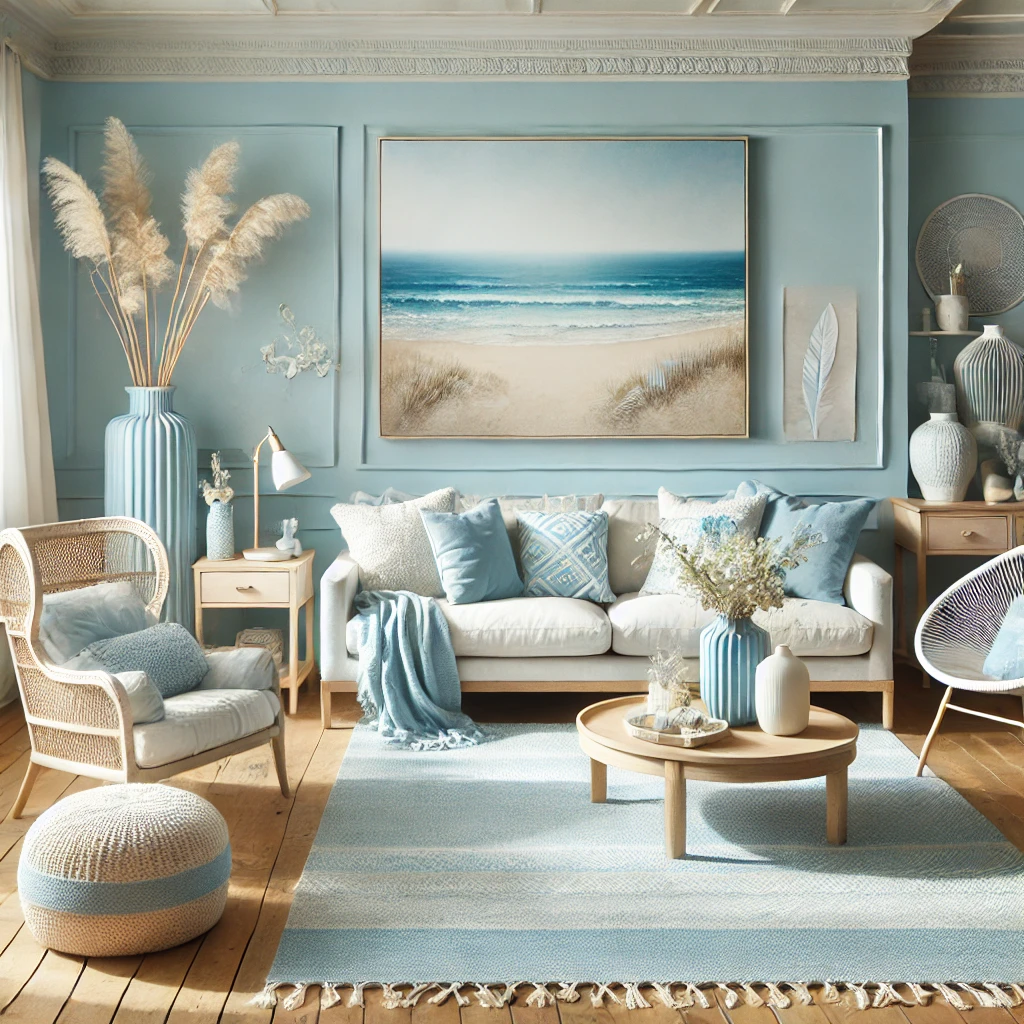 Gentle Blues living room design idea