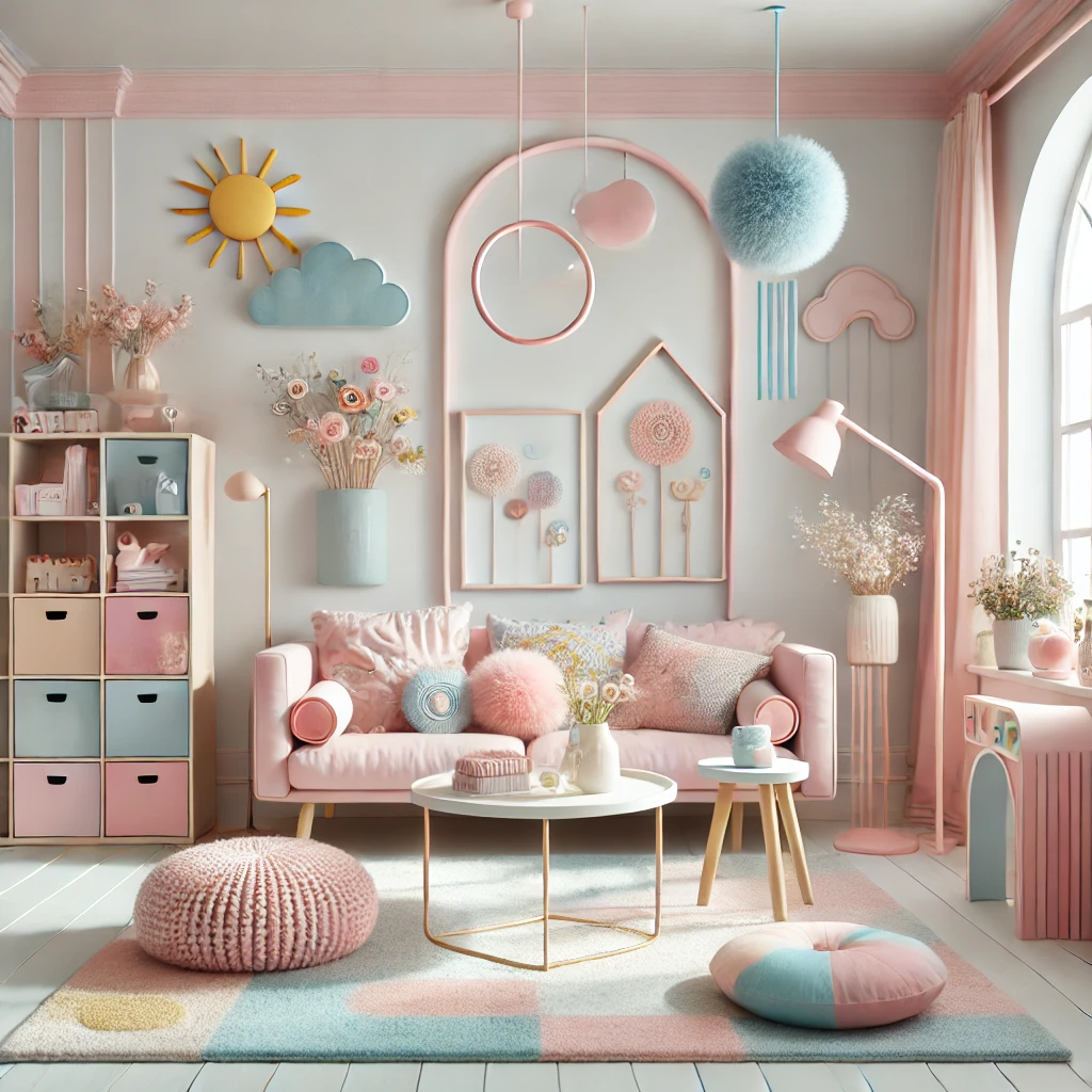 Playful Pastels living room design idea