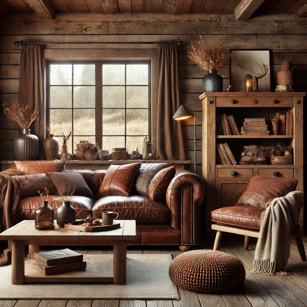 Rustic Browns living room design idea