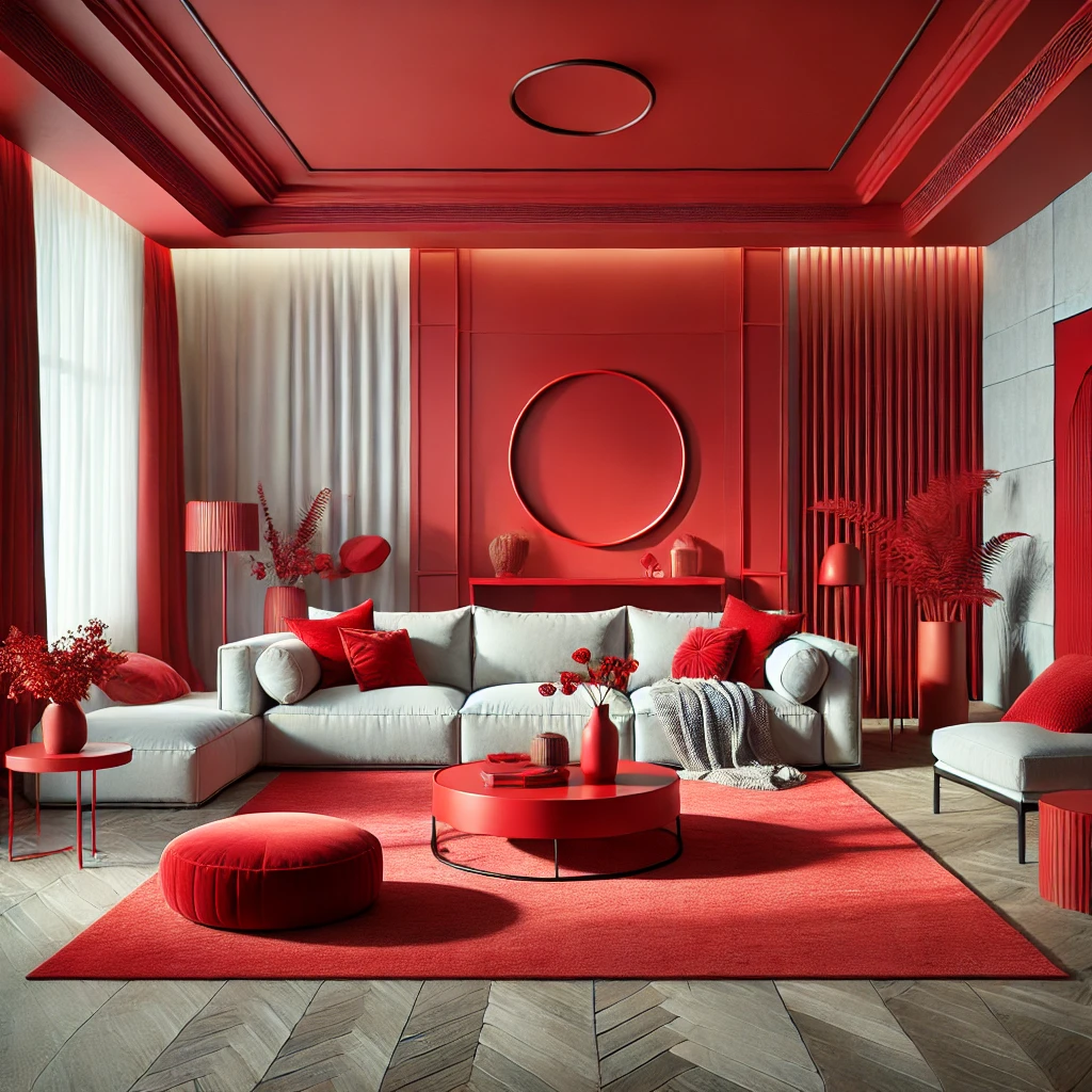 Vibrant Reds living room design idea