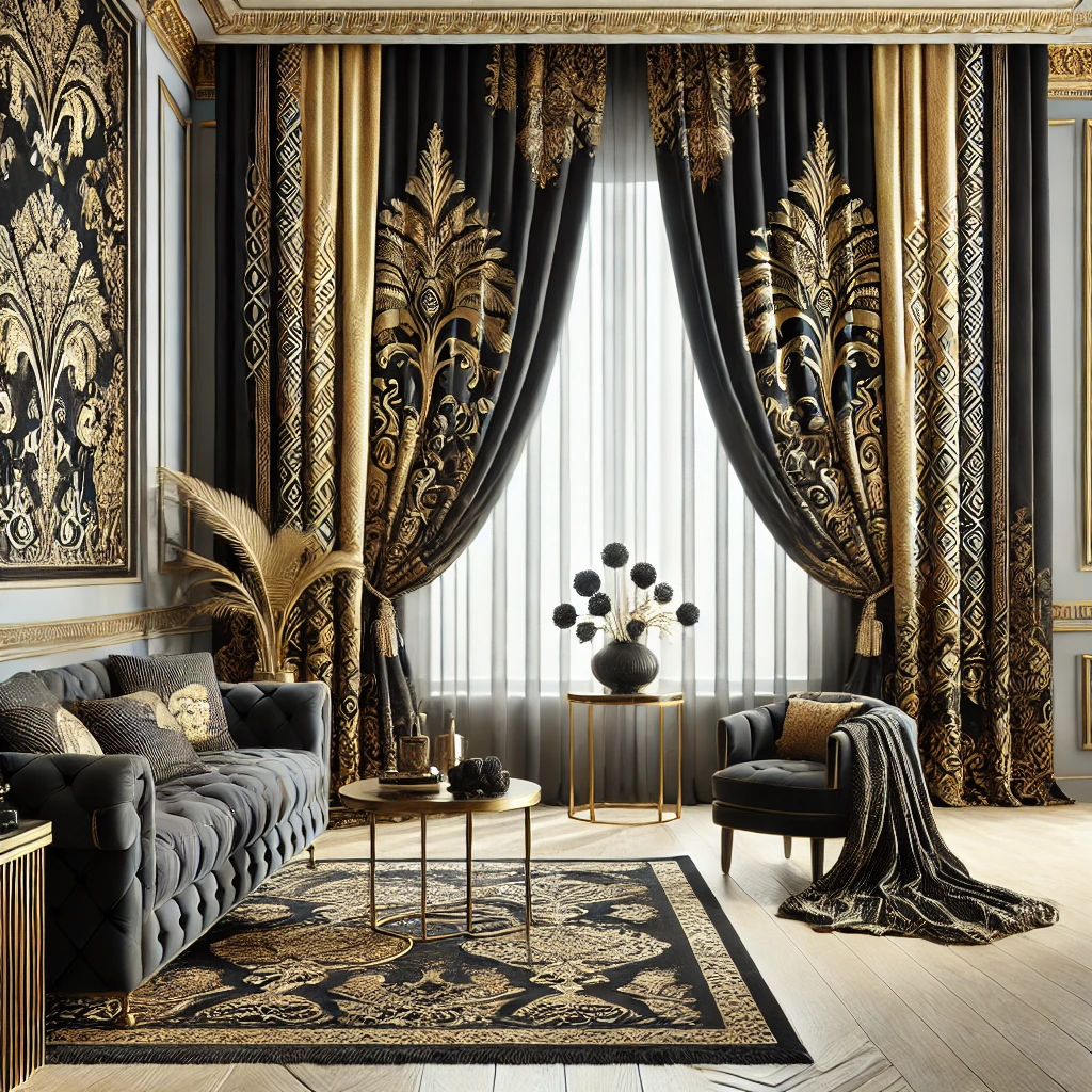 Black and Gold Curtains