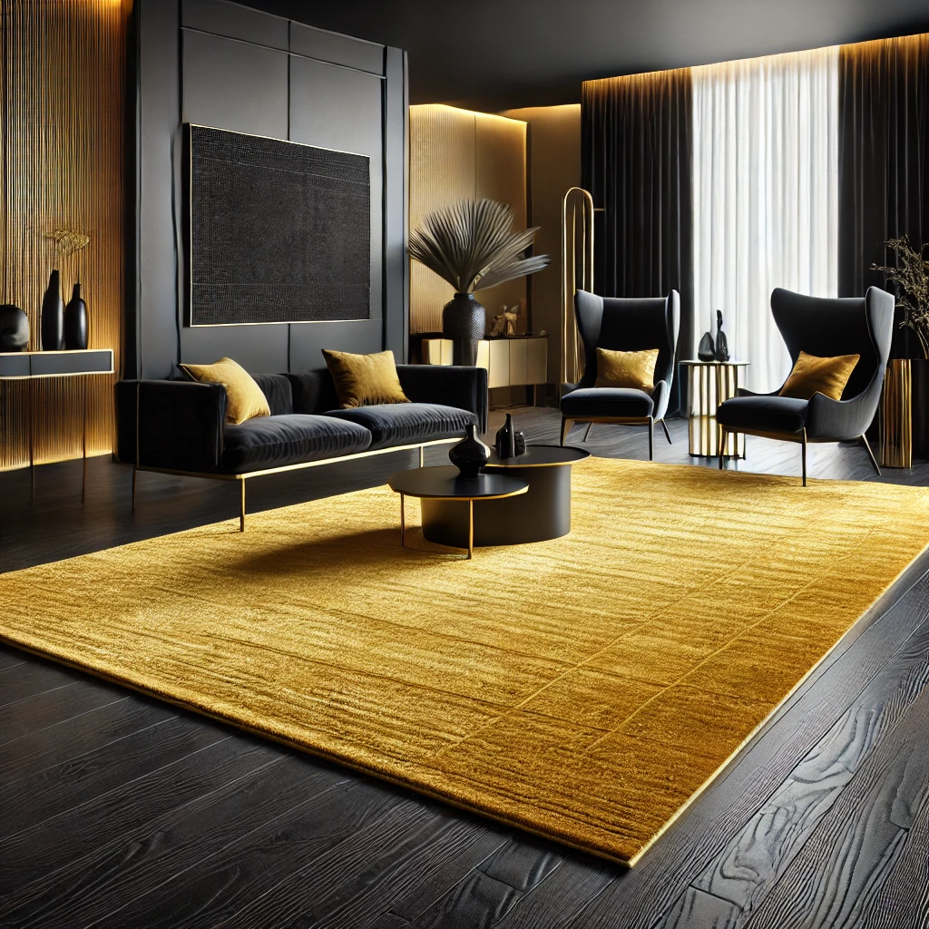 Golden Rugs on Black Floors