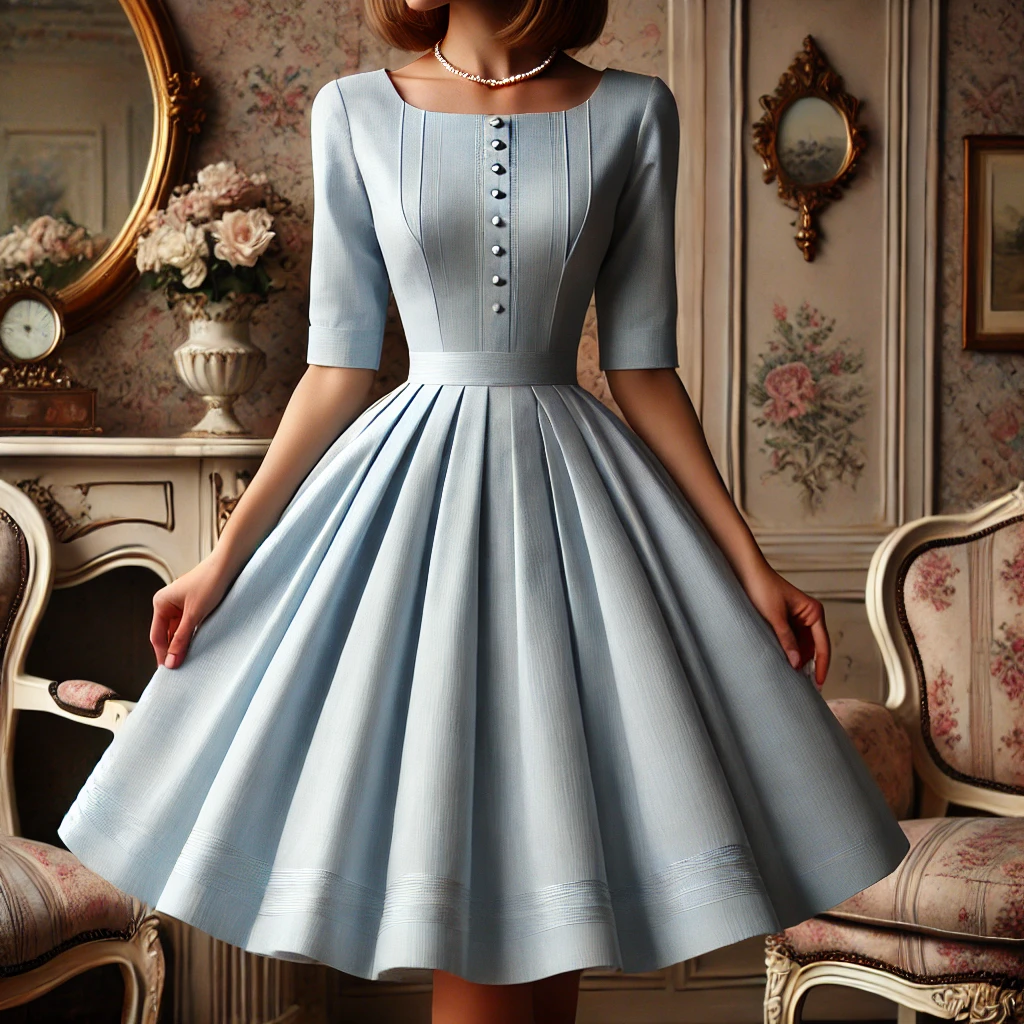 Vintage-Inspired Tea-Length Dress