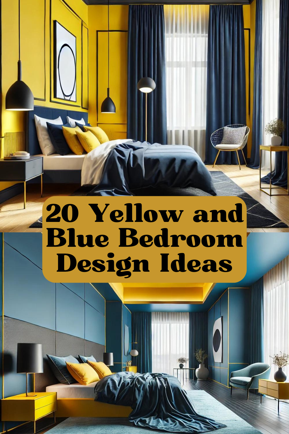 20 Yellow and Blue Bedroom Design Ideas