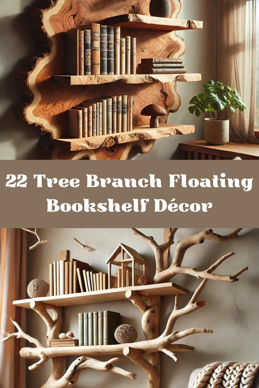 22 Tree Branch Floating Bookshelf Décor