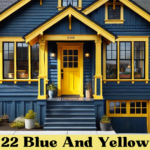 22 blue and yellow bungalow exterior design