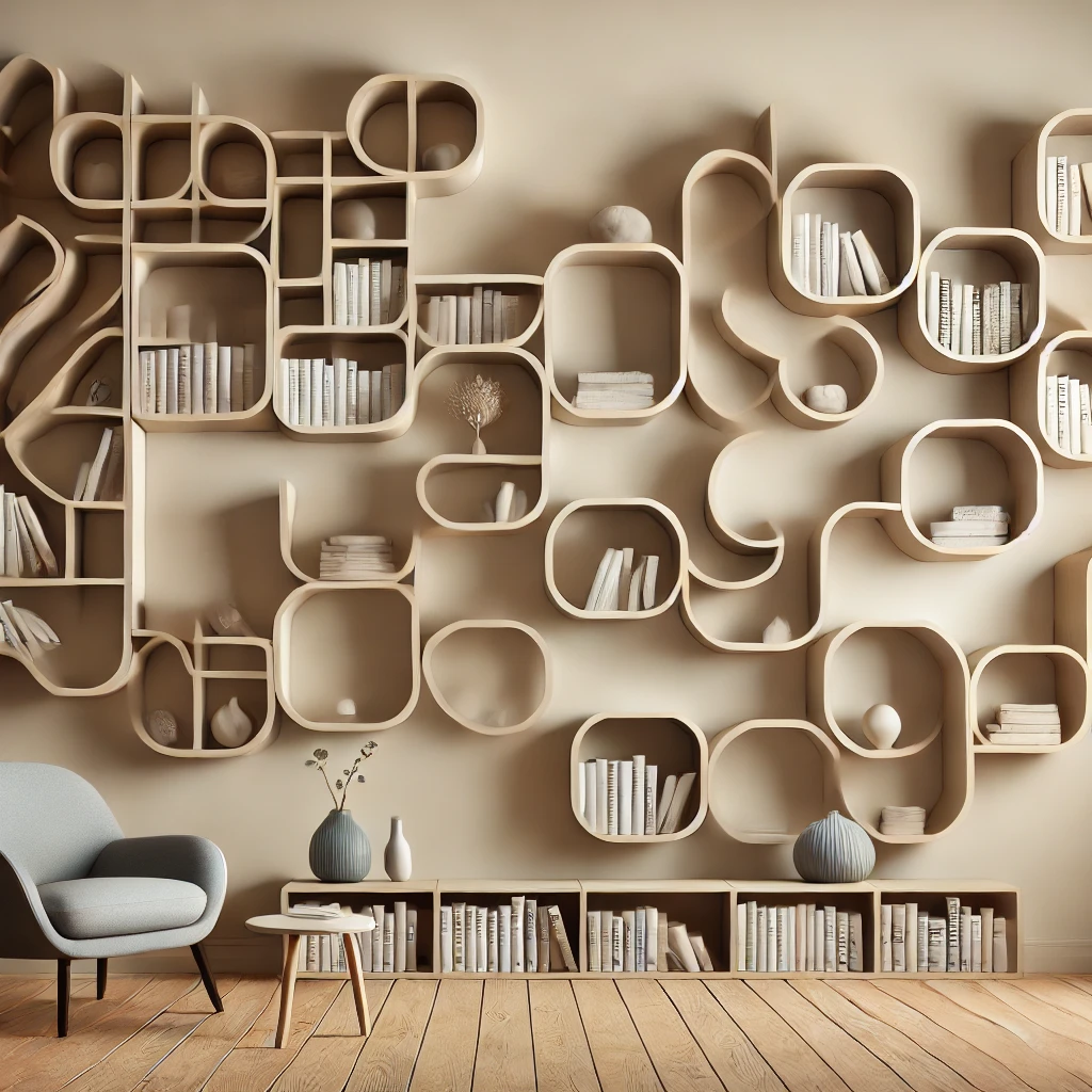 Asymmetrical Wall Bookshelves