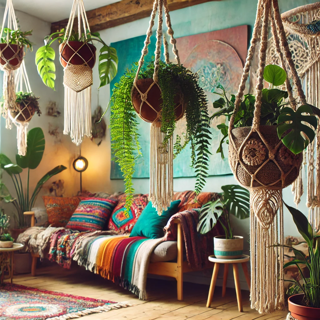 Boho-Inspired Macramé Plant Hangers