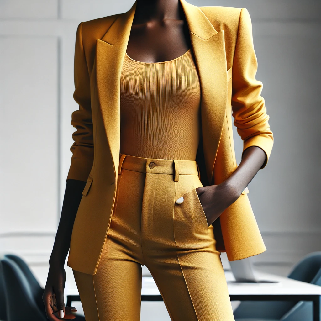 Classic Blazer with High-Waist Pants