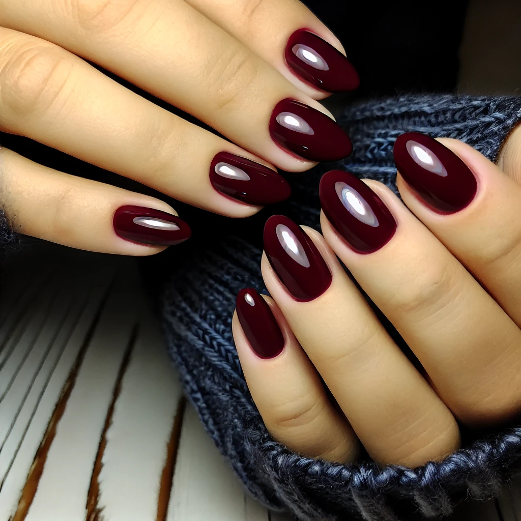 Classic Deep Burgundy Nails