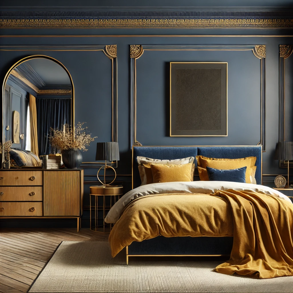 Classic Elegance with Navy and Mustard