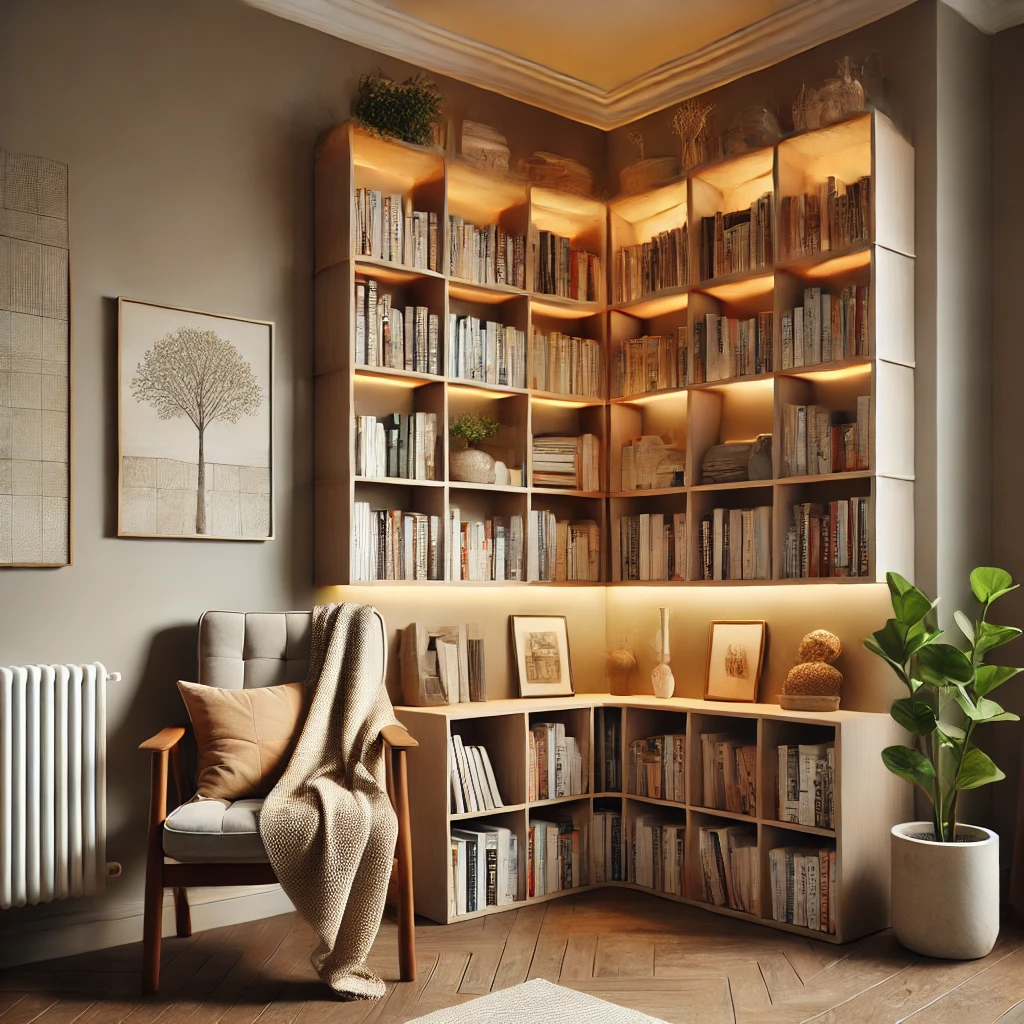 Corner Bookshelves