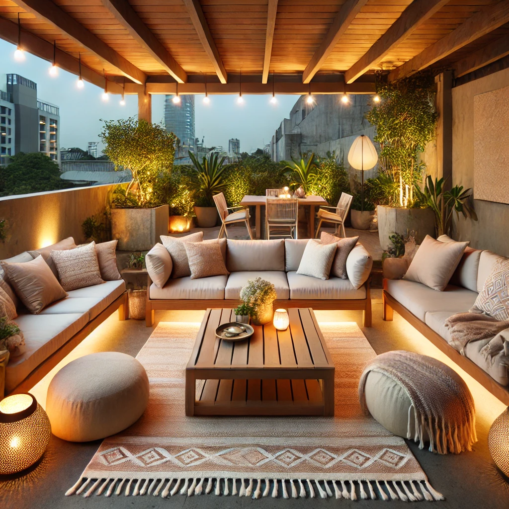 Cozy Outdoor Living Room Setup