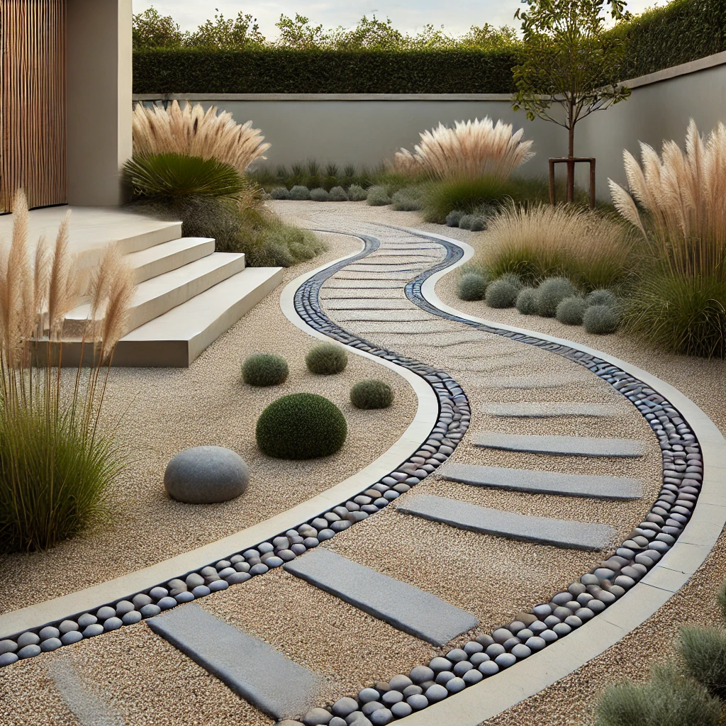 Curved Gravel Pathway (Image created)