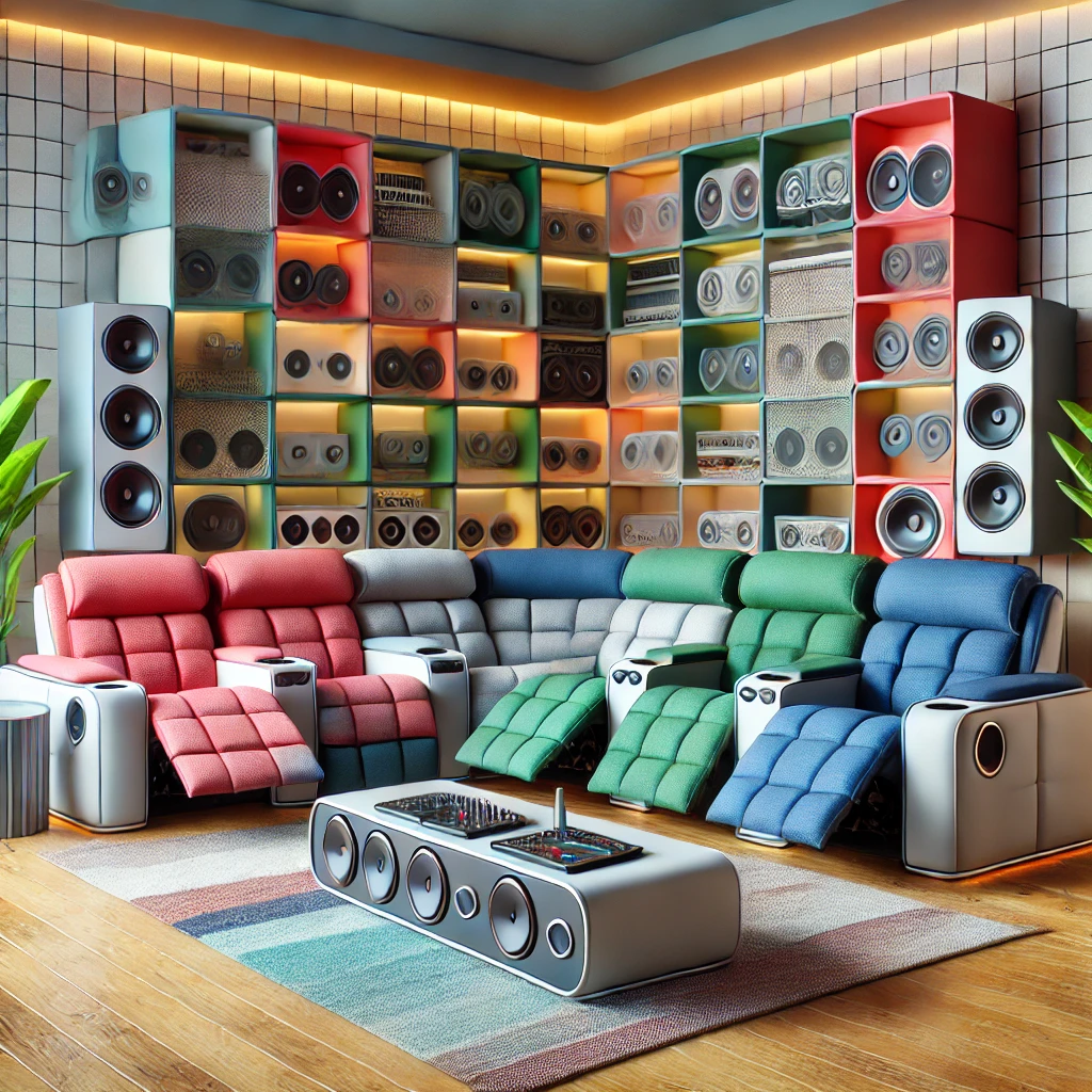 Customizable Recliner Sectional with Bass Speakers