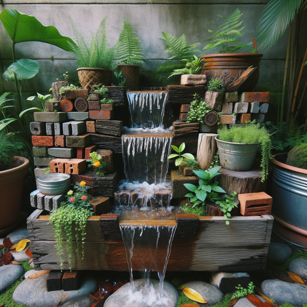 DIY Waterfall with Upcycled Materials