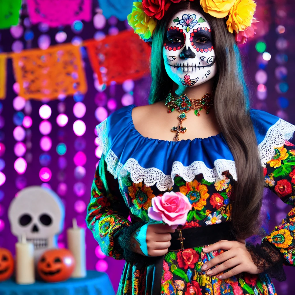 Day of the Dead Queen Colorful and Cultura