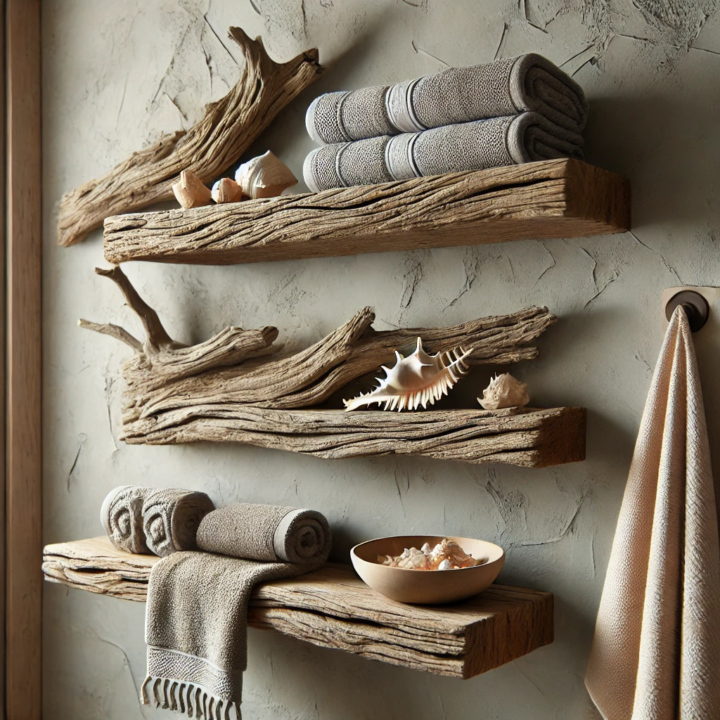 Driftwood Floating Shelves Coastal Vibes