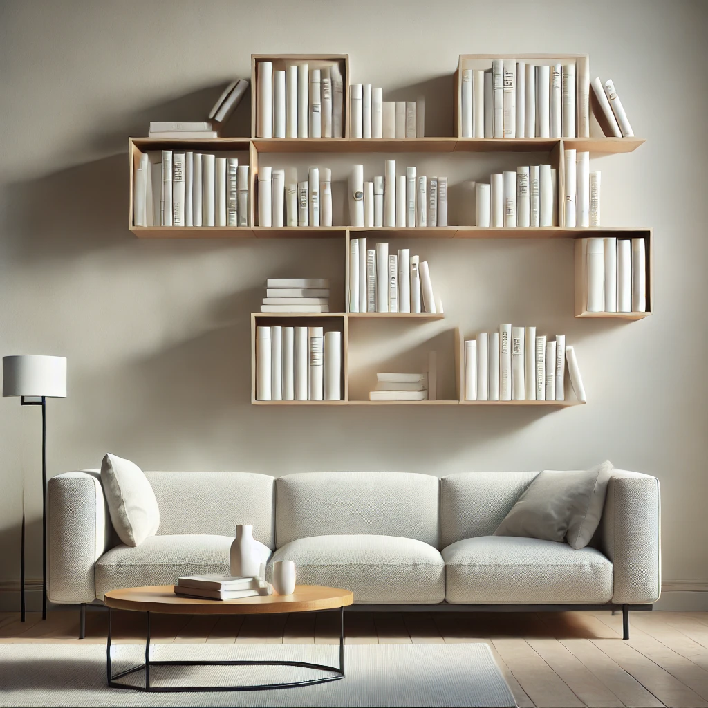 Floating Invisible Bookshelves