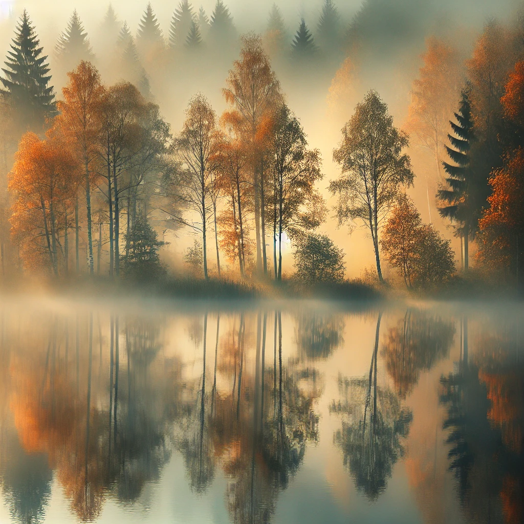 Foggy Lake Reflection