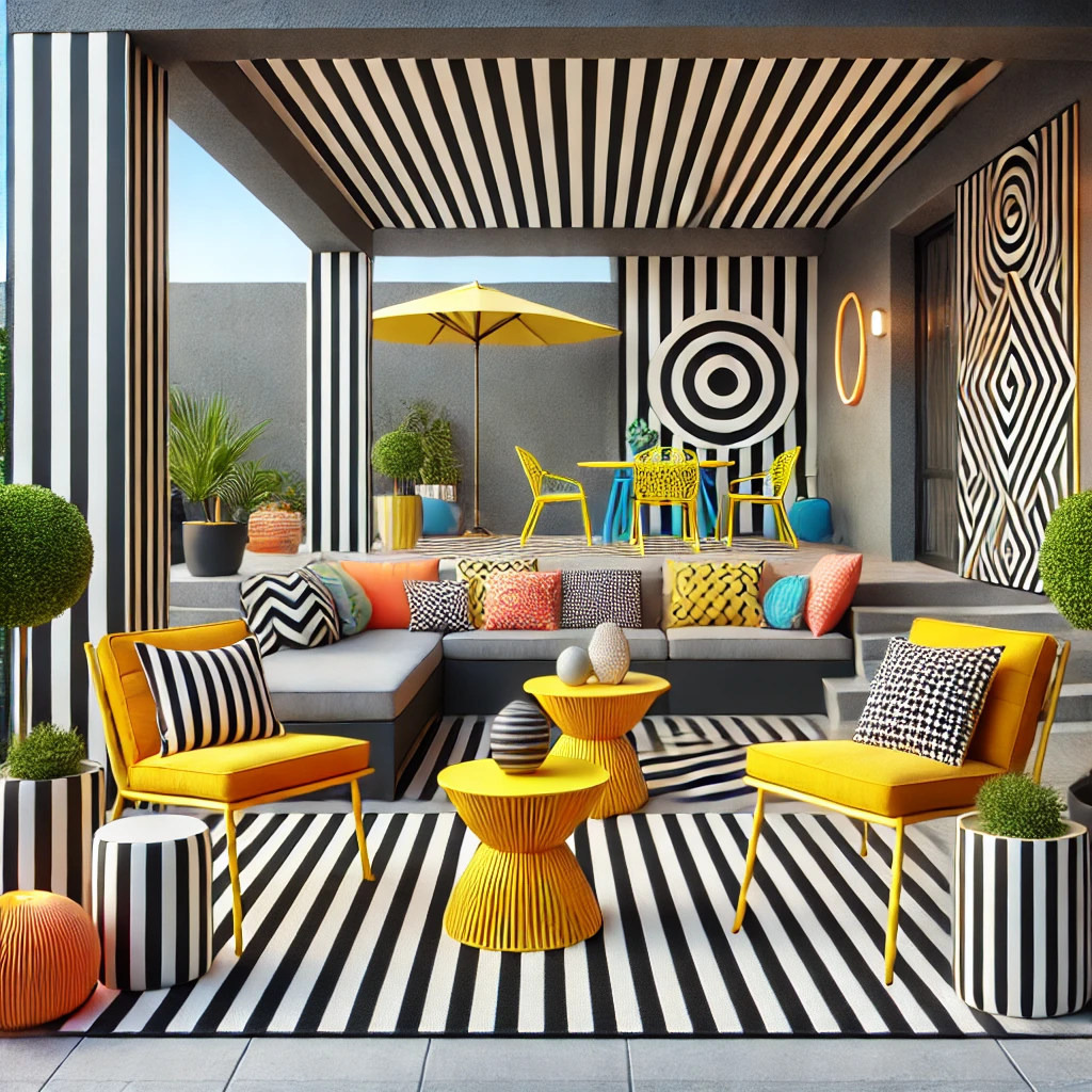 Geometric Patterns and Bold Furniture