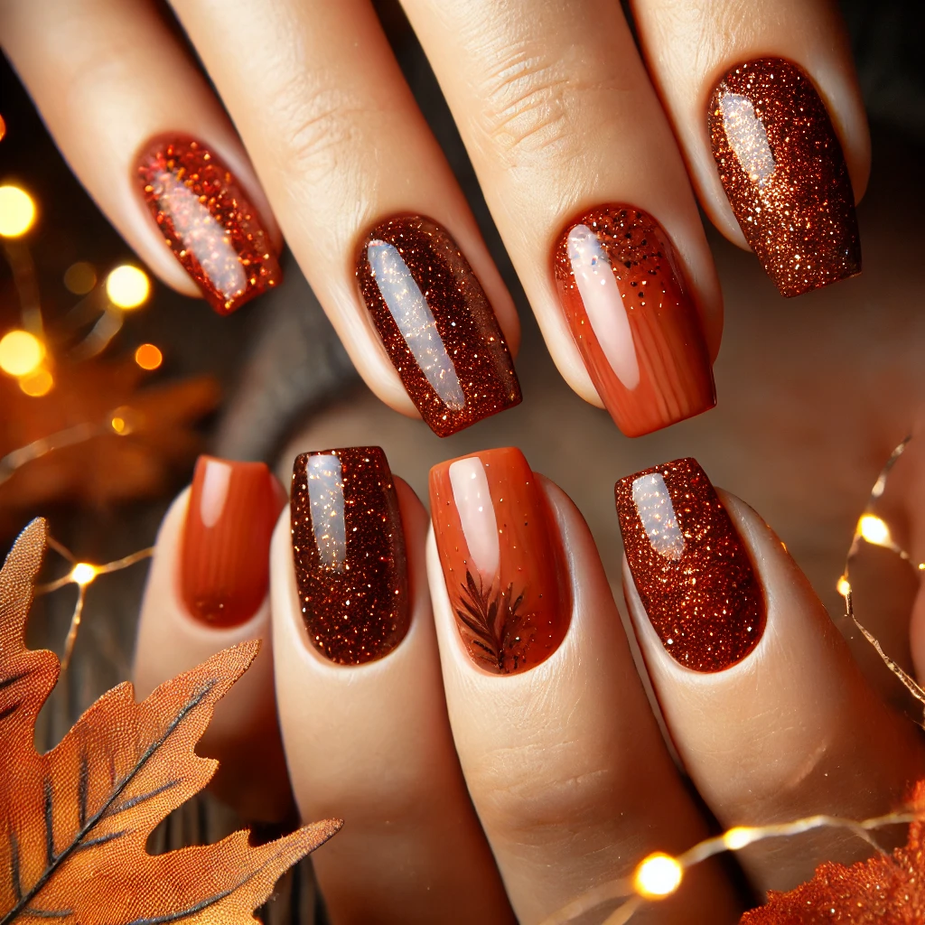 Glittery Burnt Sienna