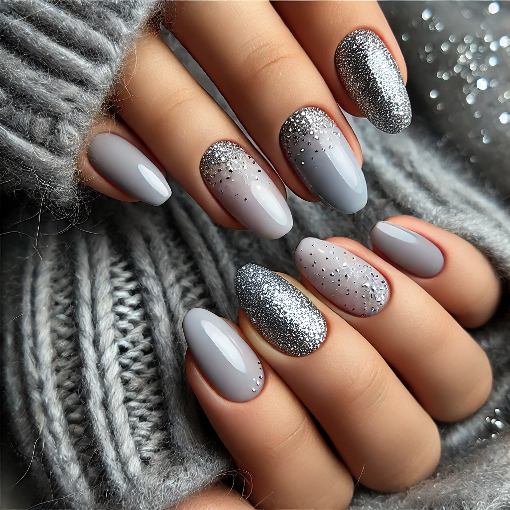 Grey with Silver Sparkles