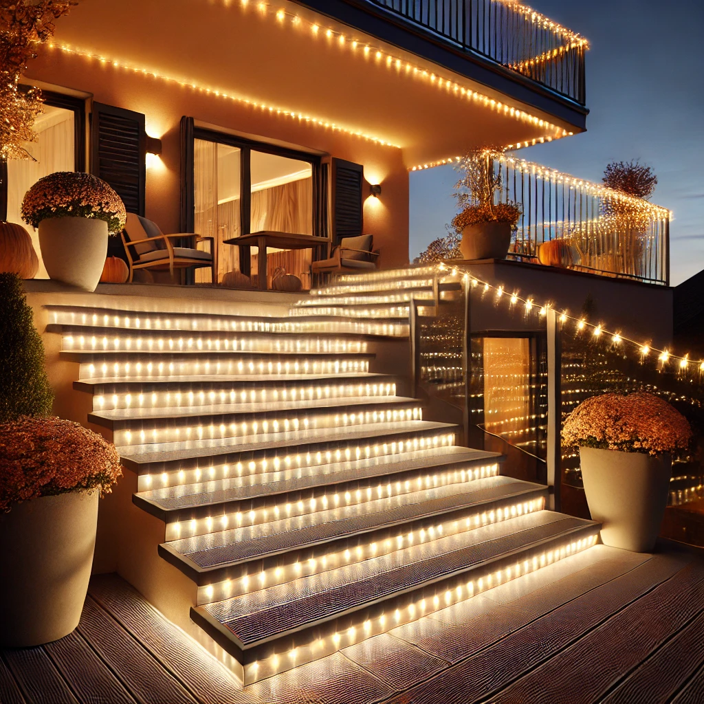 Illuminated Steps for Evening Ambiance