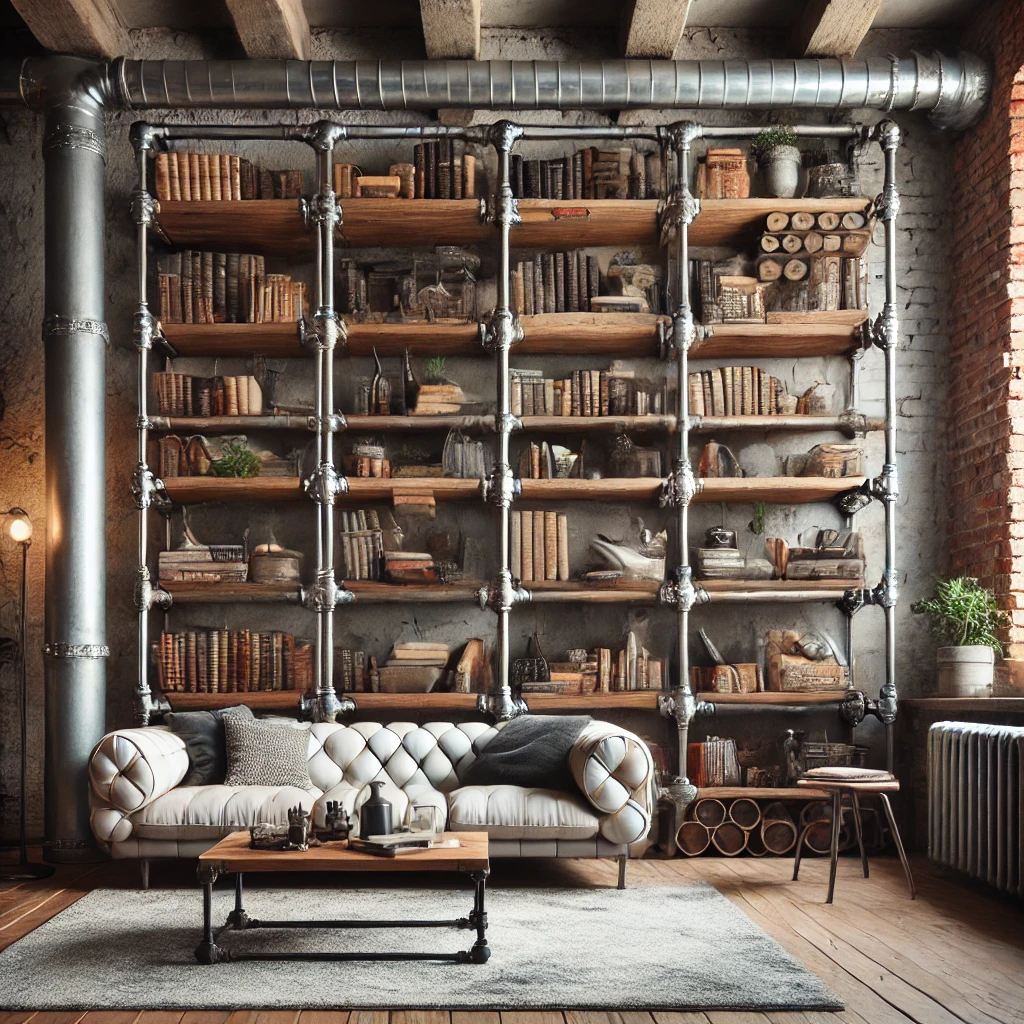 Industrial Pipe Bookshelves