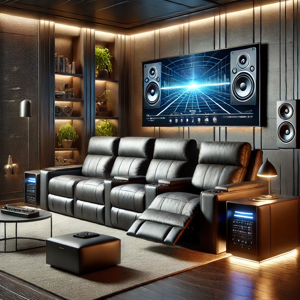 Leather Recliner Sectional with Built-In Charging Dock