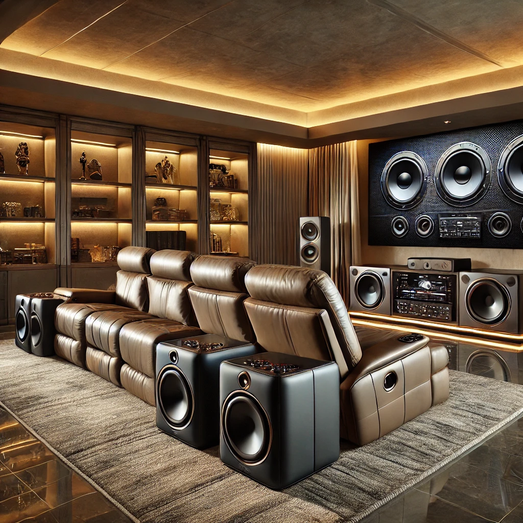 Luxury Reclining Sectional with Built-In Subwoofers