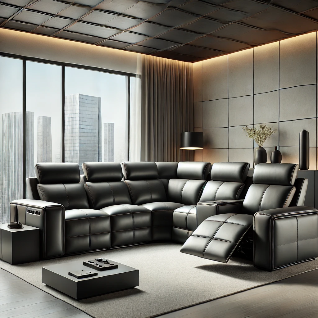 Modern Leather Recliner Sofa Set