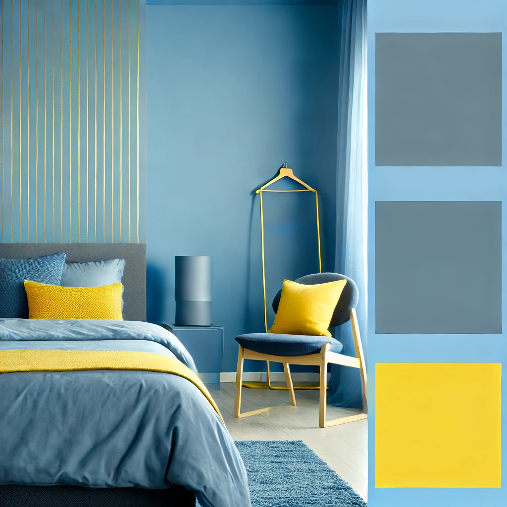 Monochromatic Blue with Yellow Highlights