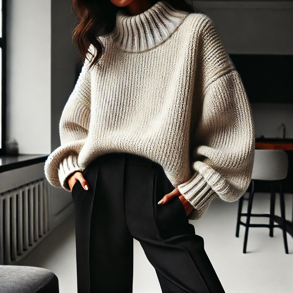 Oversized Knit with Tailored Pants