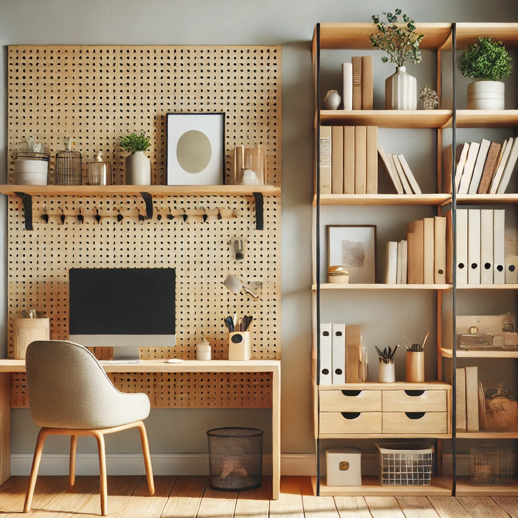 Pegboard Bookshelves