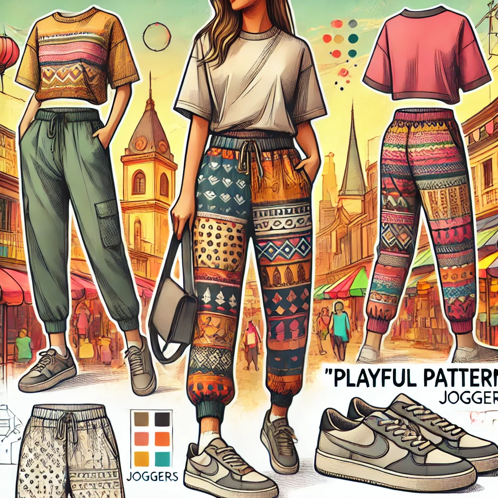 Playful Patterns Joggers with a Printed Tee