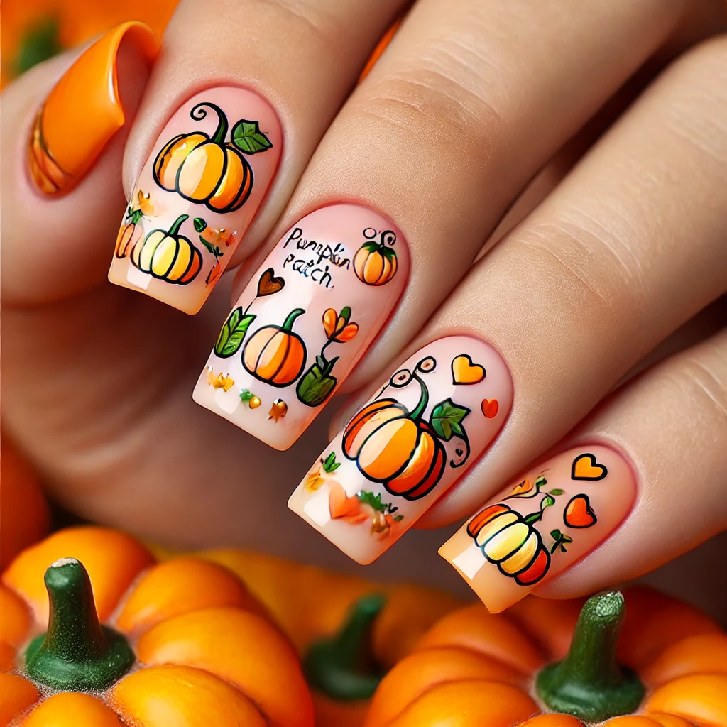 Pumpkin Patch Nail Art