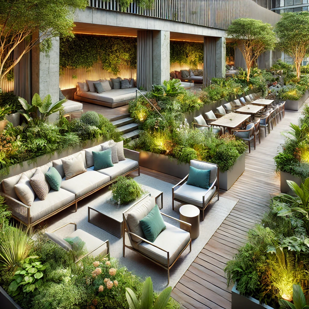 Rooftop Garden with Lounge Seating