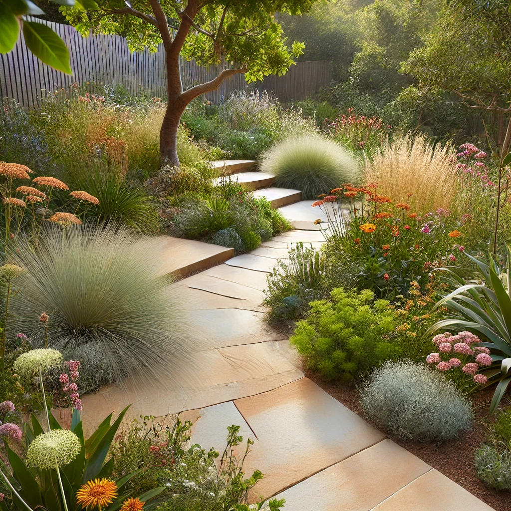 Sandstone Pathway with Native Plants