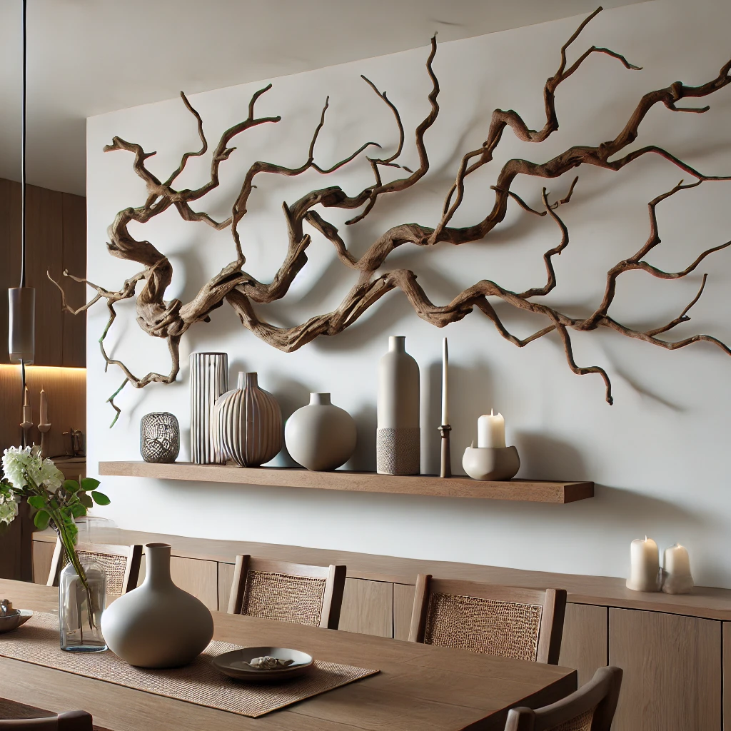 Sculptural Tree Branch Shelf for the Dining Room