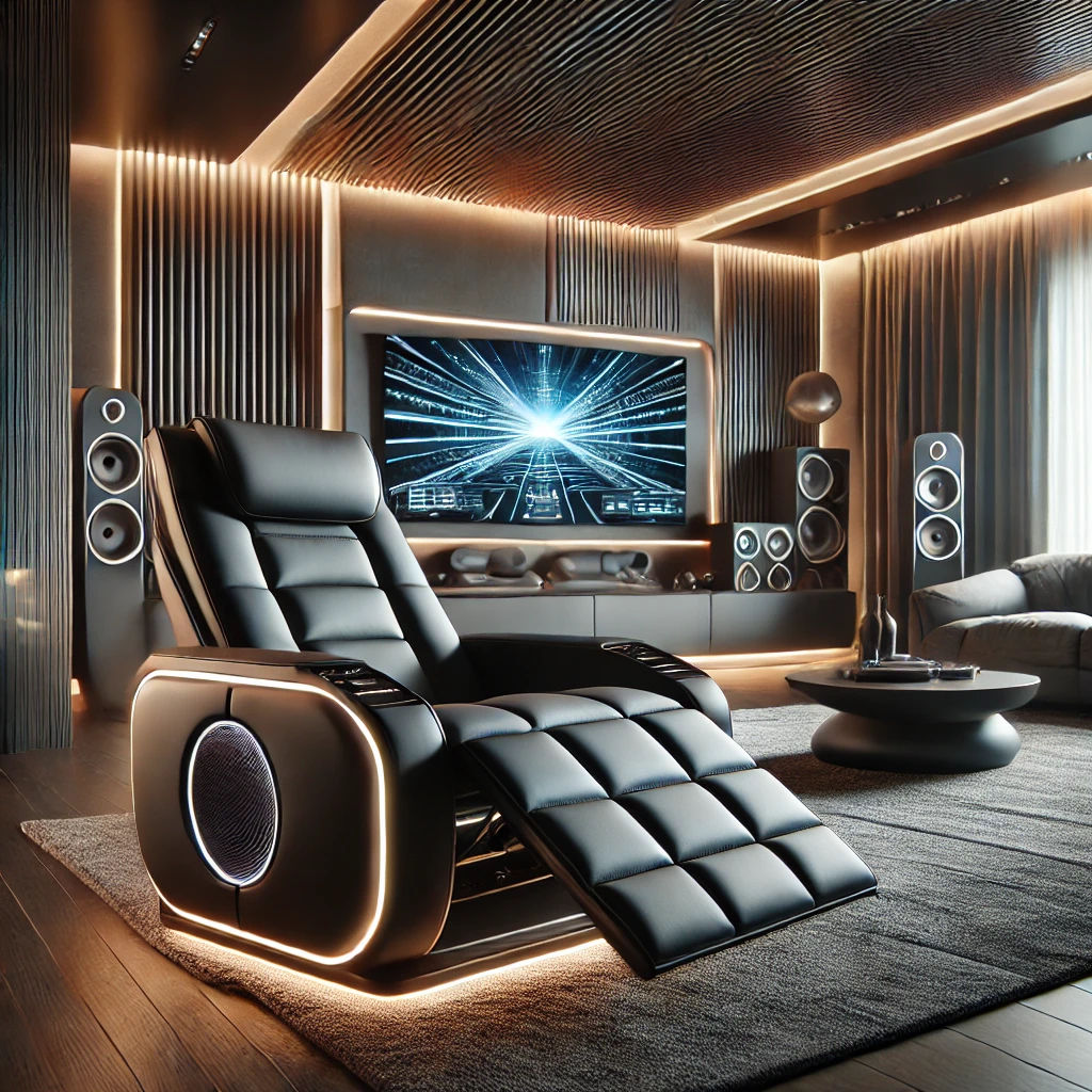 Sleek Recliner with Ambient Lighting and Sound System