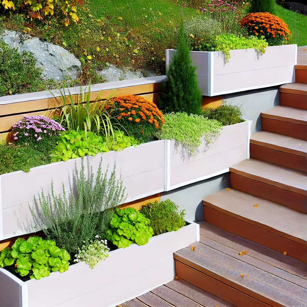 Stairs with Built-In Planter Boxes (2)