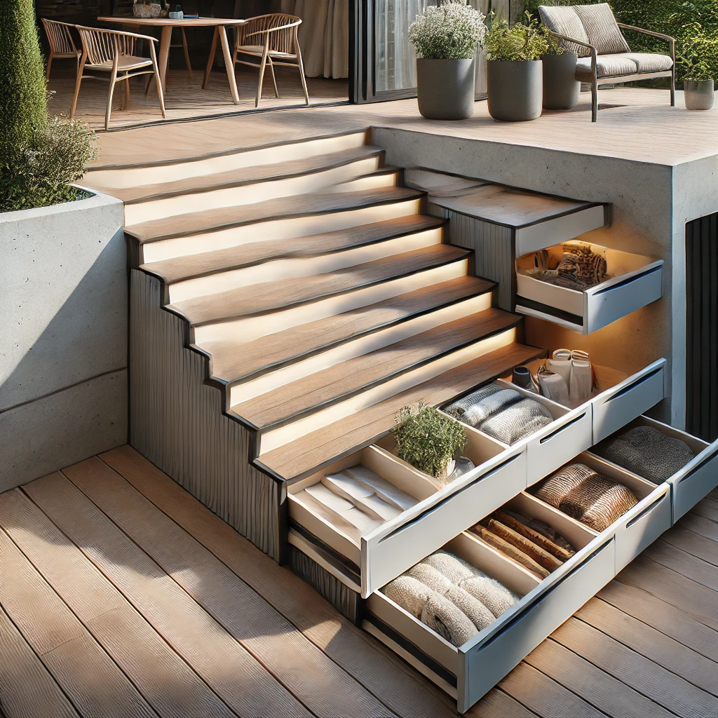 Stairs with Integrated Storage