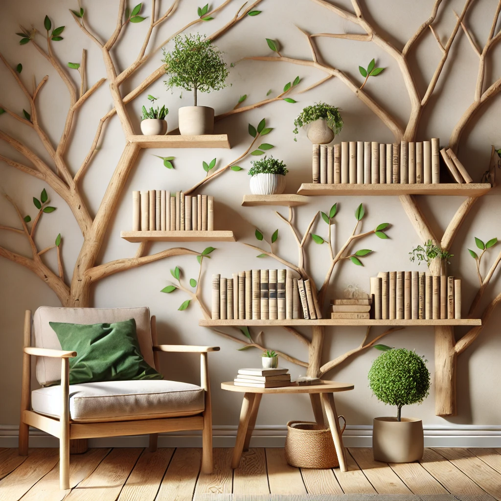 Tree Branch Bookshelves