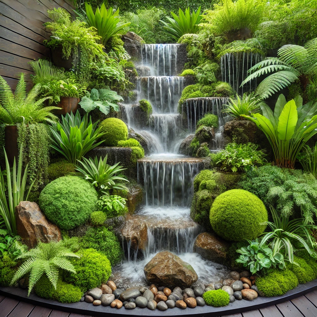 Waterfall with Plant Integration